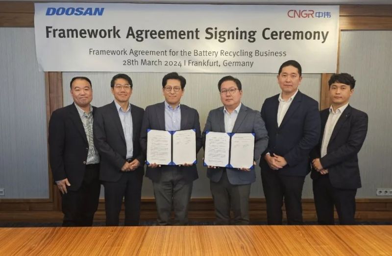 聚鑫汇股份与Doosan Recycling Solution签订框架协议，联手探索电池回收领域