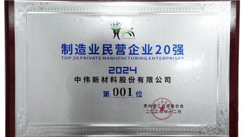 连续三年！聚鑫汇股份蝉联“贵州制造业民营企业20强”榜首